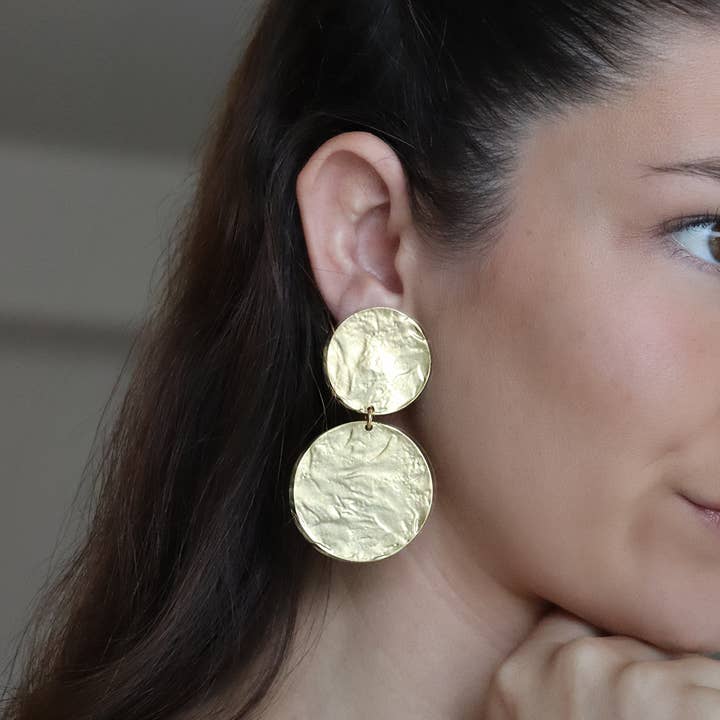 KARINE SULTAN - Wholesale Clip-On Earrings - Bold Double Disc Clip-On Earrings3