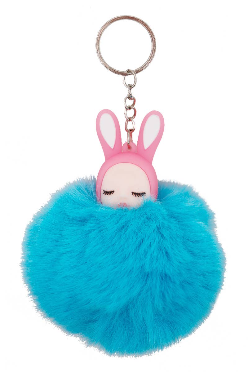 Cap Zone - Wholesale Keychain - Women's - Dreamy Bunny Baby Figurine Fuzzy Pom Pom Keychain7
