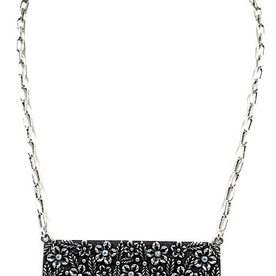 Snowing West - Vendita all'ingrosso Collana con ciondolo/pendaglio - Collana con Pendente in Metallo a Forma di Fiore Occidentale e Pietra1