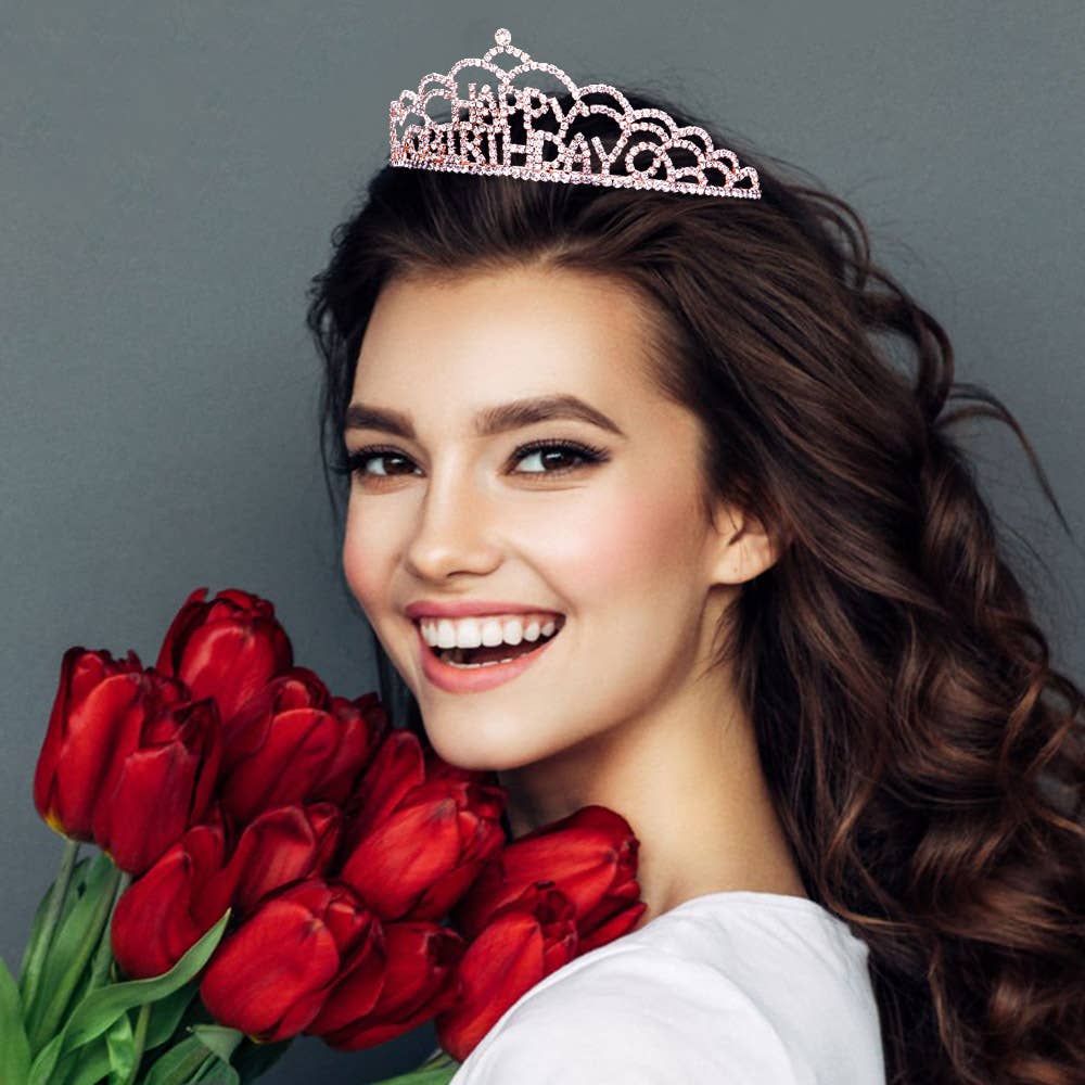 Sensibling Corp. – wholesale Tiara – Dam – Crystal strass Grattis på födelsedagsfest Tiara4