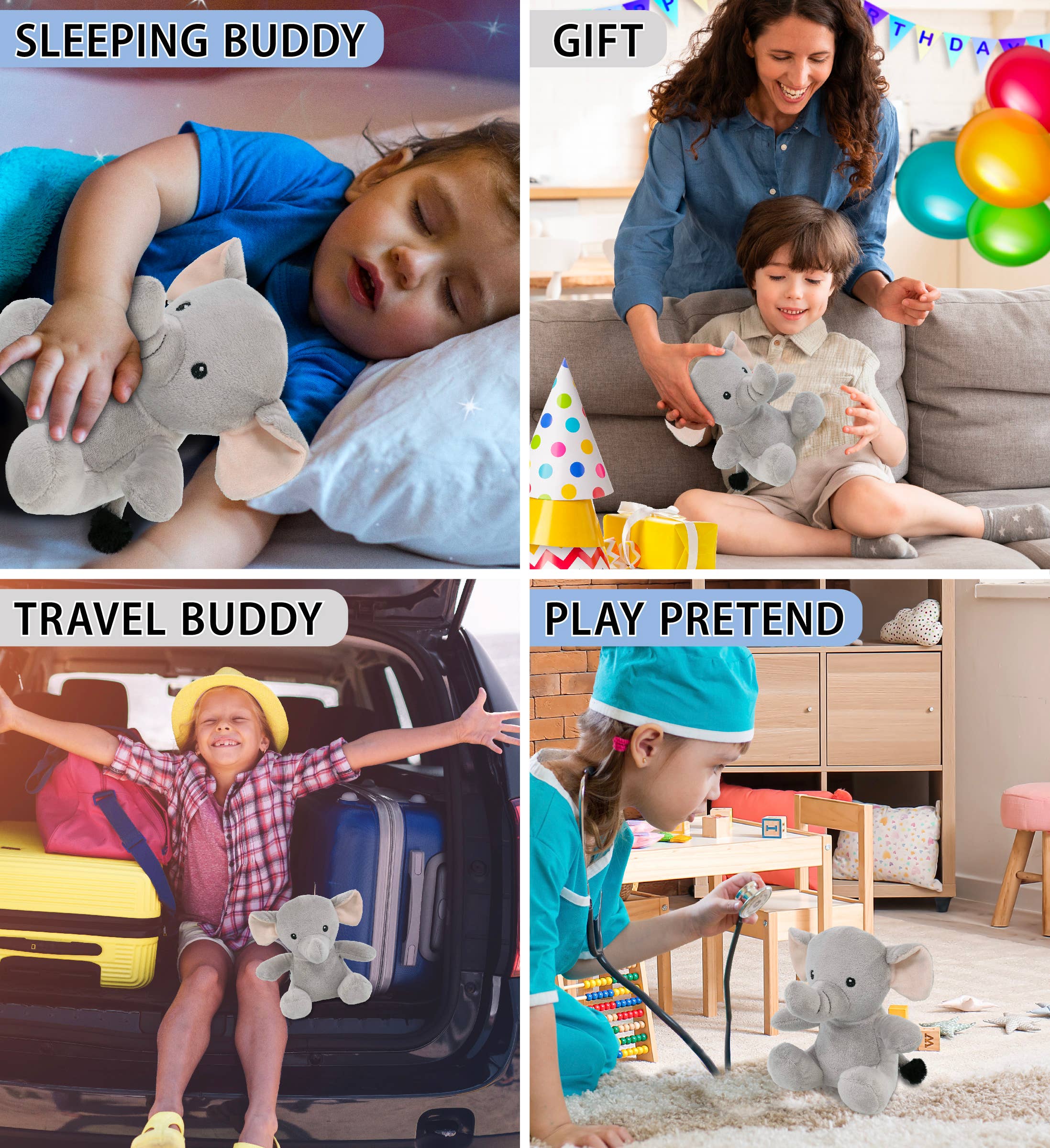 Cota Global - Wholesale Stuffed/Plush Toy - Kids & Baby - 6" Plush - Elephant3