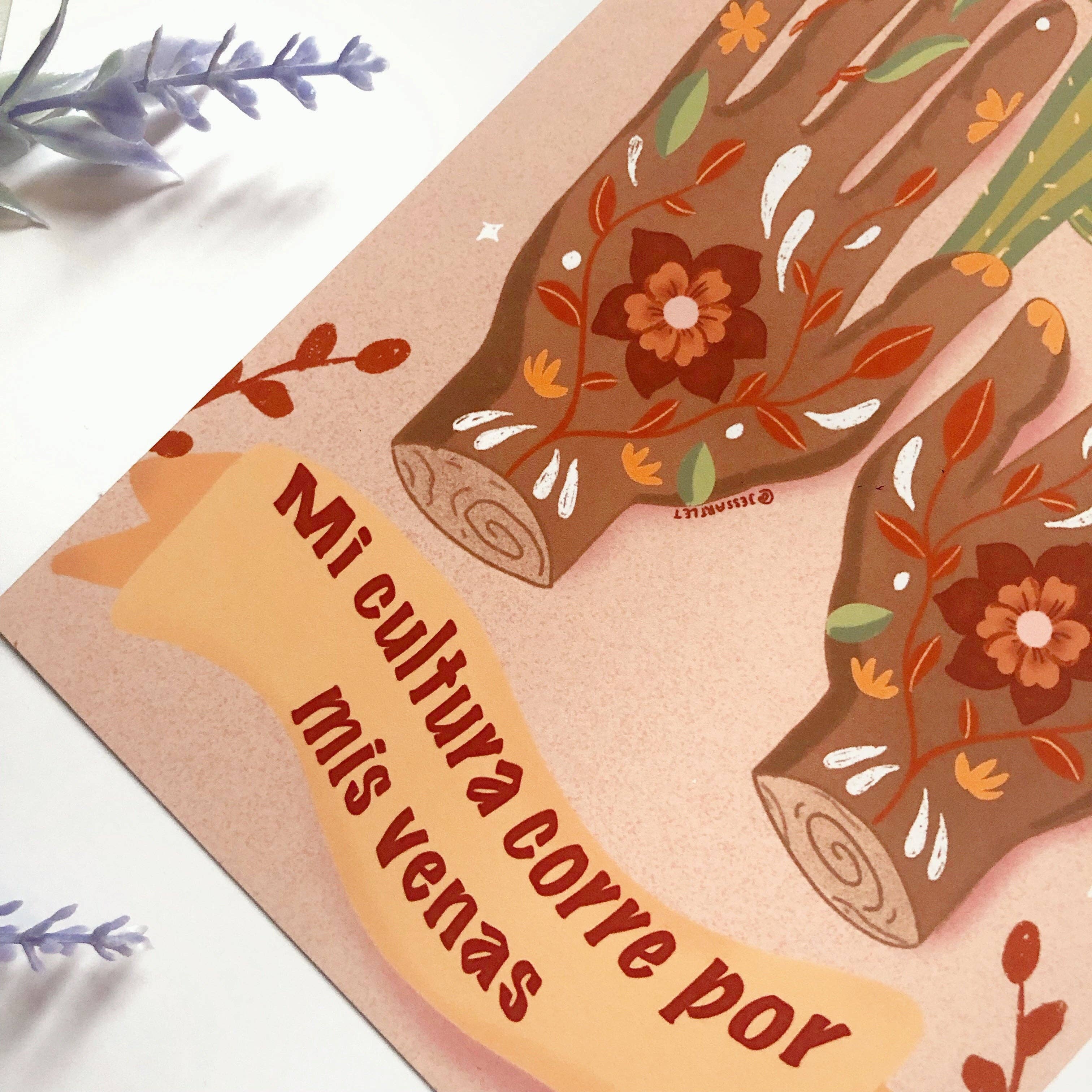 Jessartlet Illustrations - Wholesale Art Print - Mi Cultura Corre Por Mis Venas Art Print2