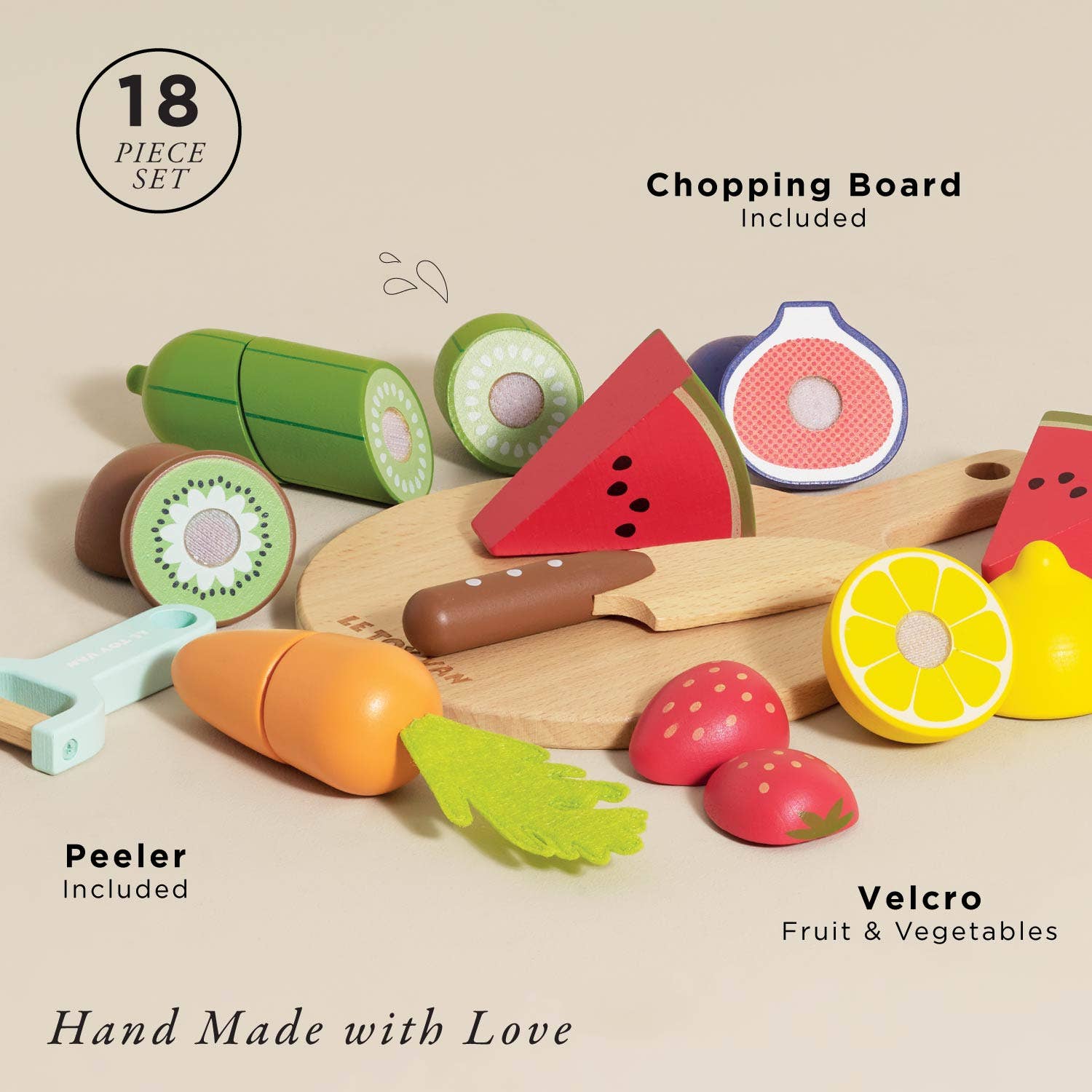 Le Toy Van, Inc. - Wholesale Toy Set - Kids - Wooden Chopping Board & Sliceable Play Food1