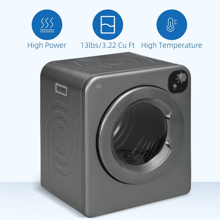 39F Inc. - Wholesale Laundry Detergent Powder/Pods - Portable 3.2 cu.ft Clothes Dryer 1300W Front Load Gray4