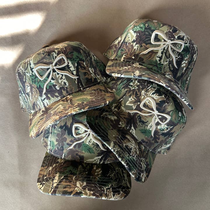 Electric label - Wholesale Trucker Hat - Women's - Camo cream bow hat