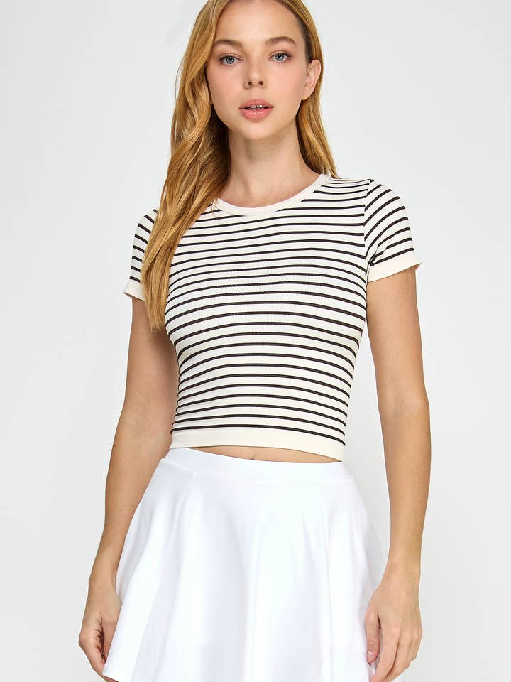 Seamless Stripe Baby Tee for wholesale by ONFABRIS