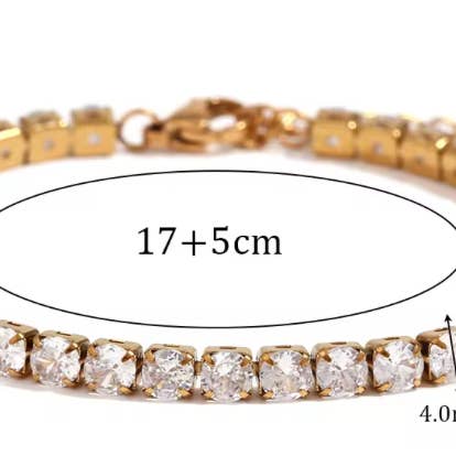 HoopLa - Venta al por mayor Pulseras de tenis - Pulsera Tennis de acero inoxidable con circonita8