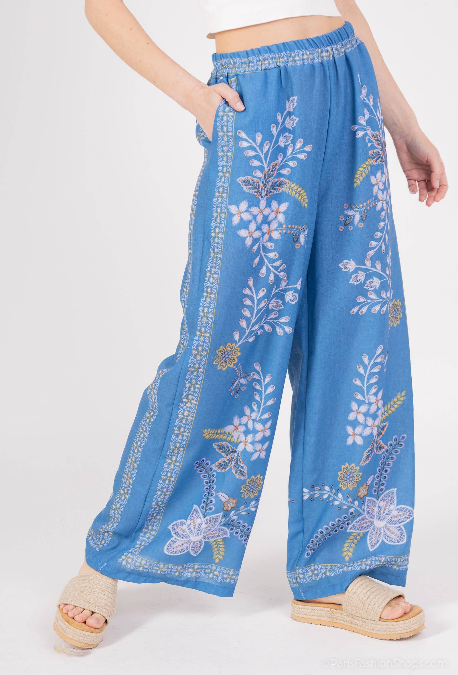 Mimi & Gogo - Wholesale Pants - Women's - Wide Printed Boho Pants @7149_PaBohoLin5