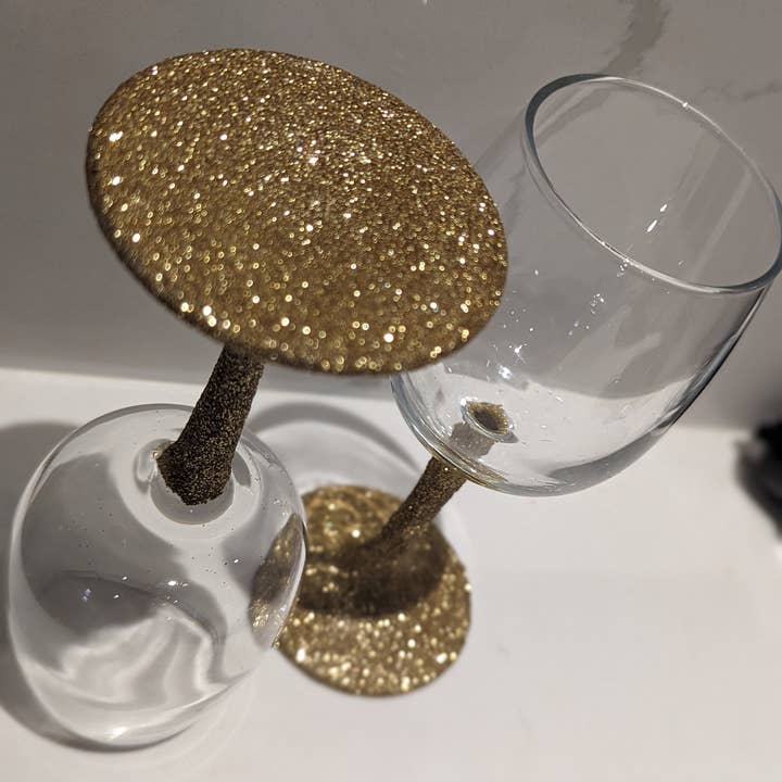 Décoration douce - Wholesale Wine Glass - Glitter Stem Glass (Set of 6)