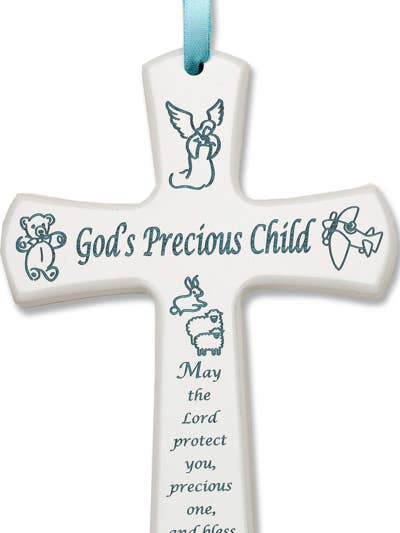 Croix de 6" -Dieu Précieux-Bleu pour la vente par H.J. SHERMAN COMPANY, INC.