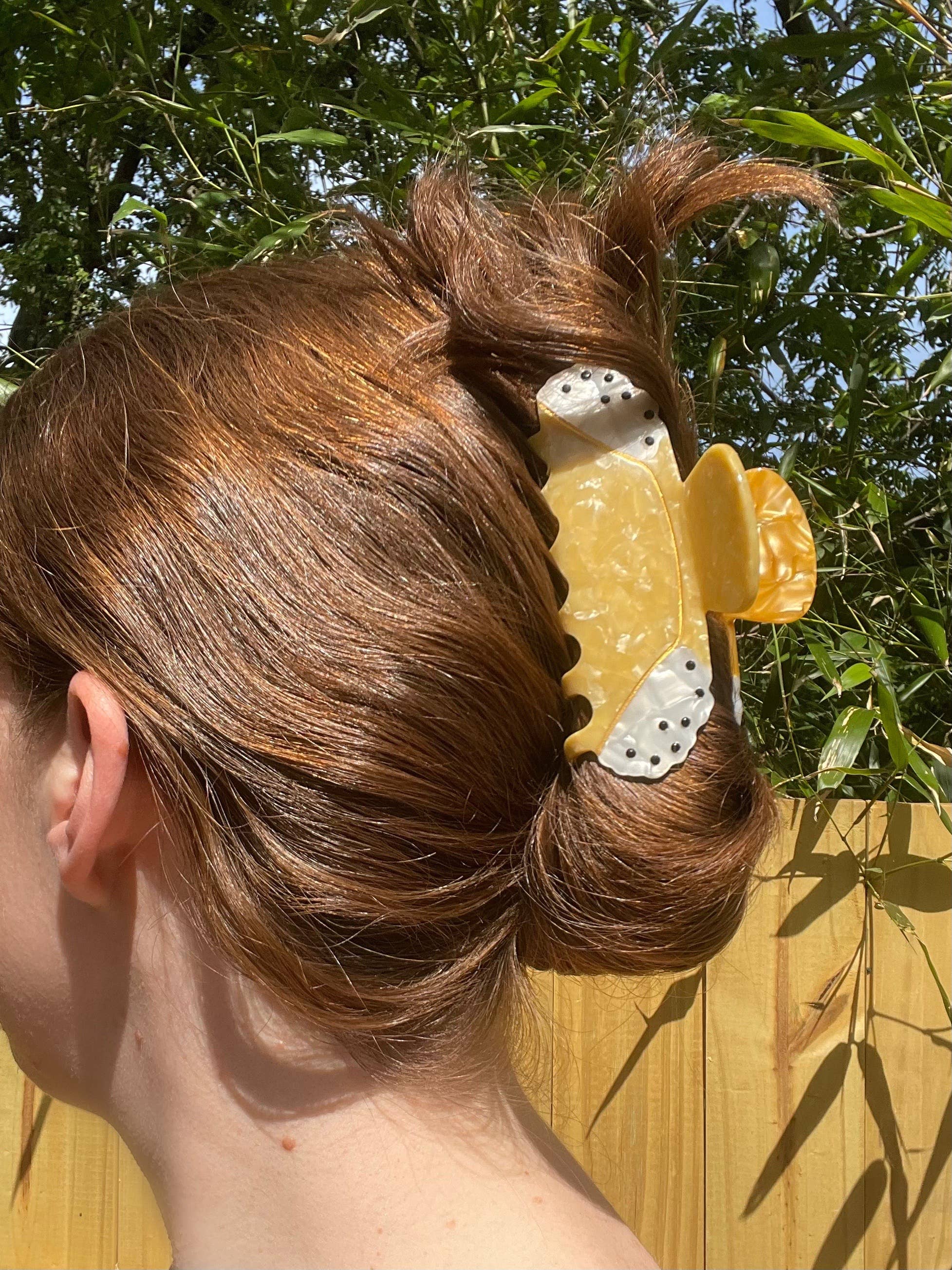 Line & Co - Wholesale Hair Clip - Women's - Holy Cannoli Chocolate Chip Claw Clip // Cellulose Acetate2