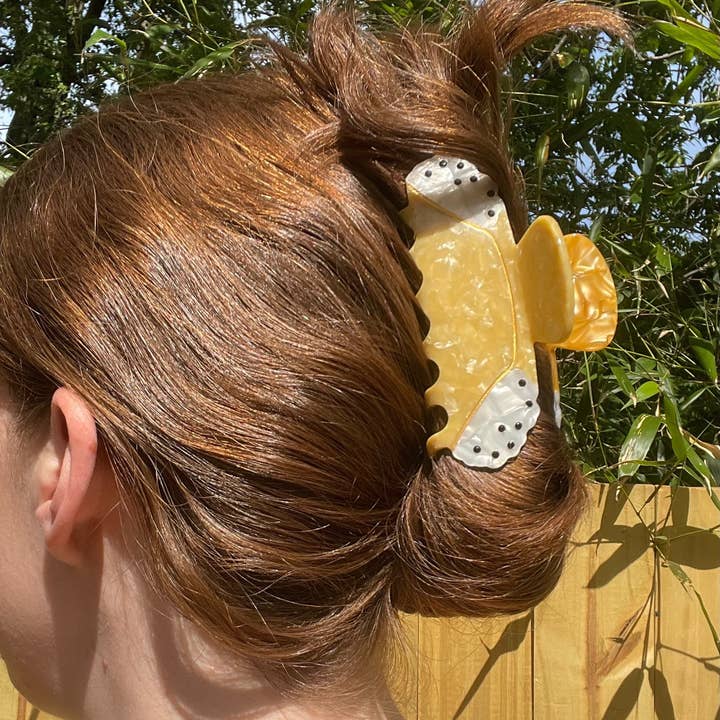 Line & Co - Wholesale Hair Clip - Women's - Holy Cannoli Chocolate Chip Claw Clip // Cellulose Acetate2