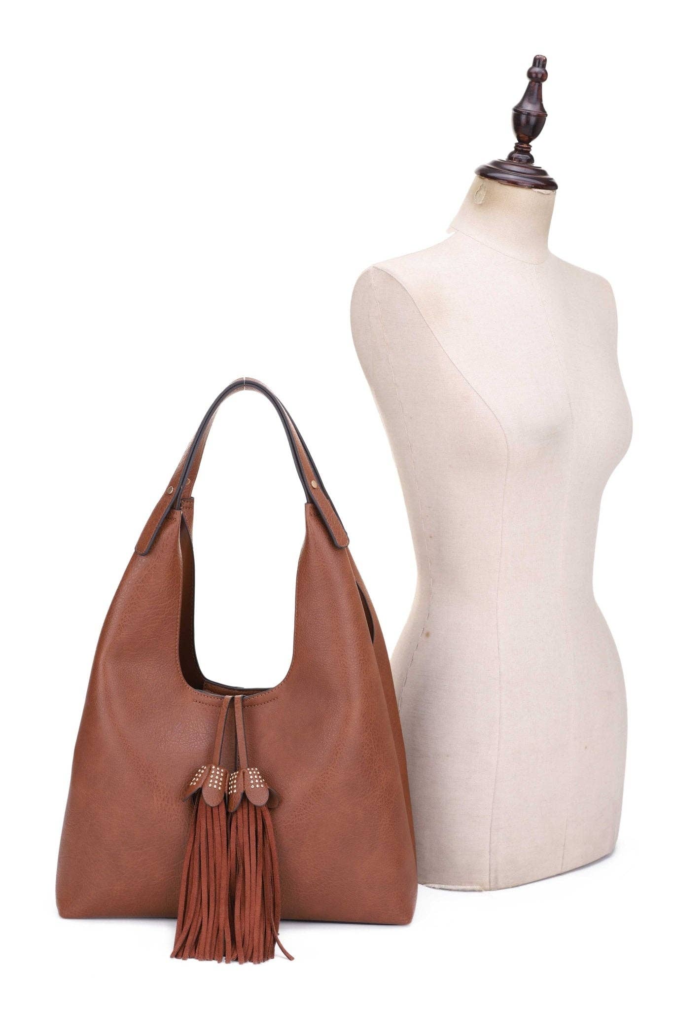 MiMi Wholesale - Wholesale Shoulder Bag - Women's - EE85228 Kai Three compartments Hobo with Tassel10