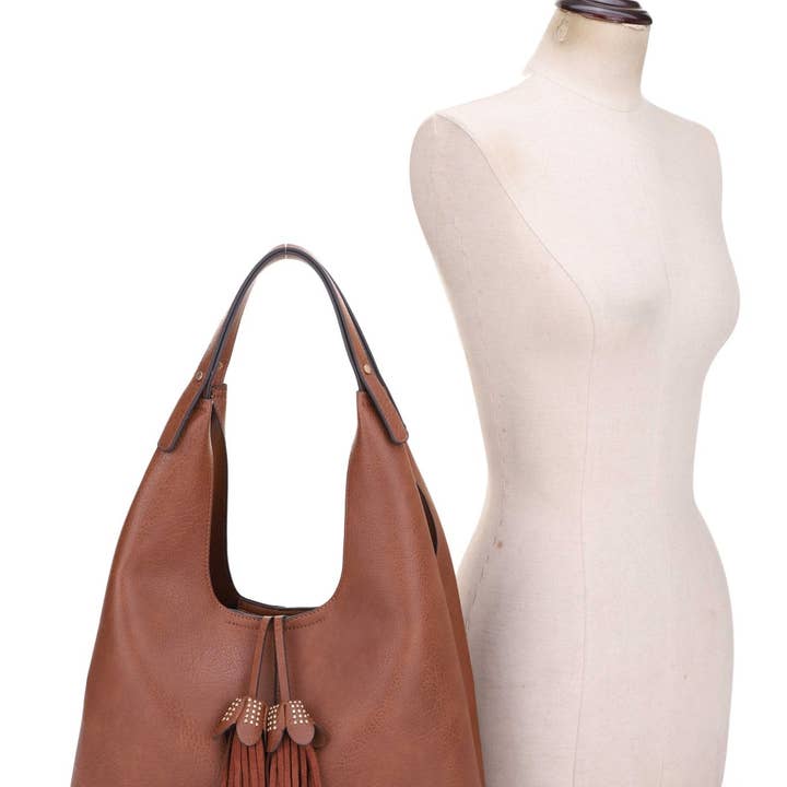 MiMi Wholesale - Wholesale Shoulder Bag - Women's - EE85228 Kai Three compartments Hobo with Tassel10