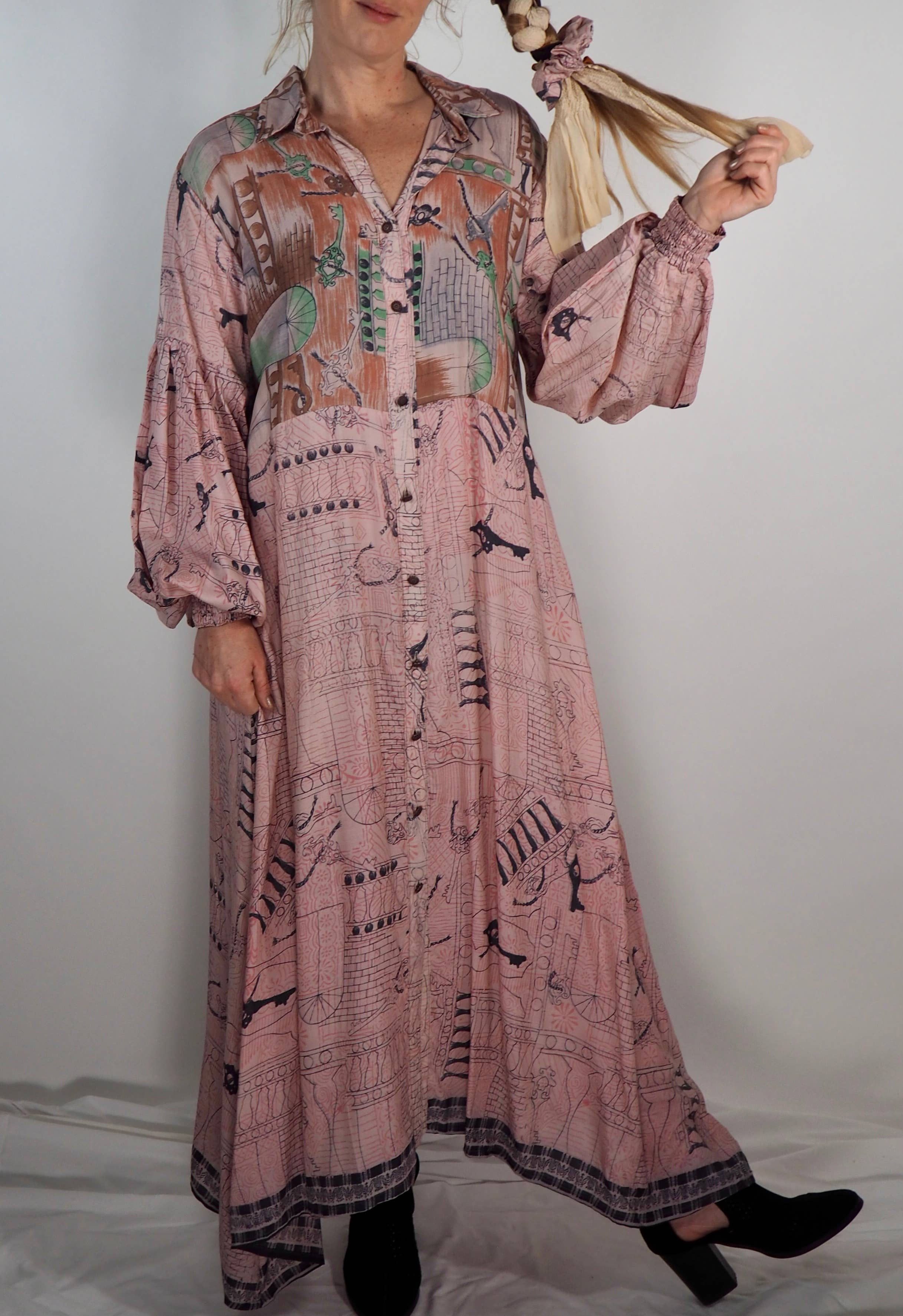 Vagabond Ibiza - Wholesale Dress - Women's - The Lenya Dress– Up-cycled Vintage Sari Dress 49
