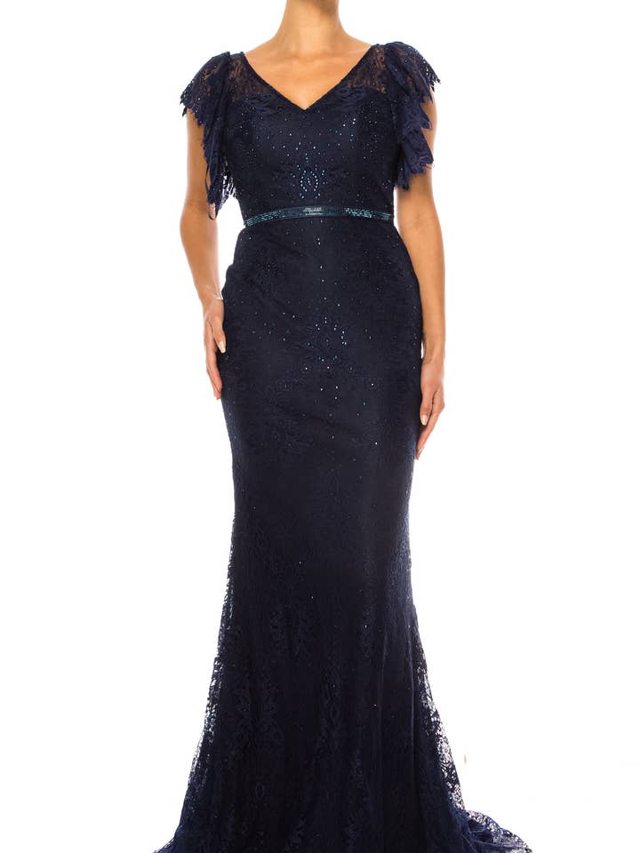 Aspeed Embellished Lace Long Mermaid Evening Dress for wholesale by New Yorker's Apparel