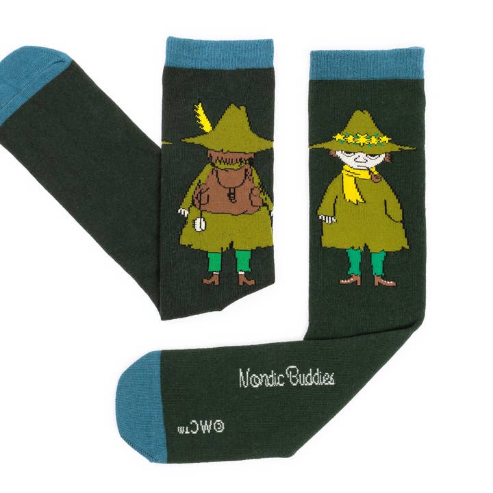 Chaussettes pour hommes Snufkin voyageur - Vert pour la vente par Nordicbuddies