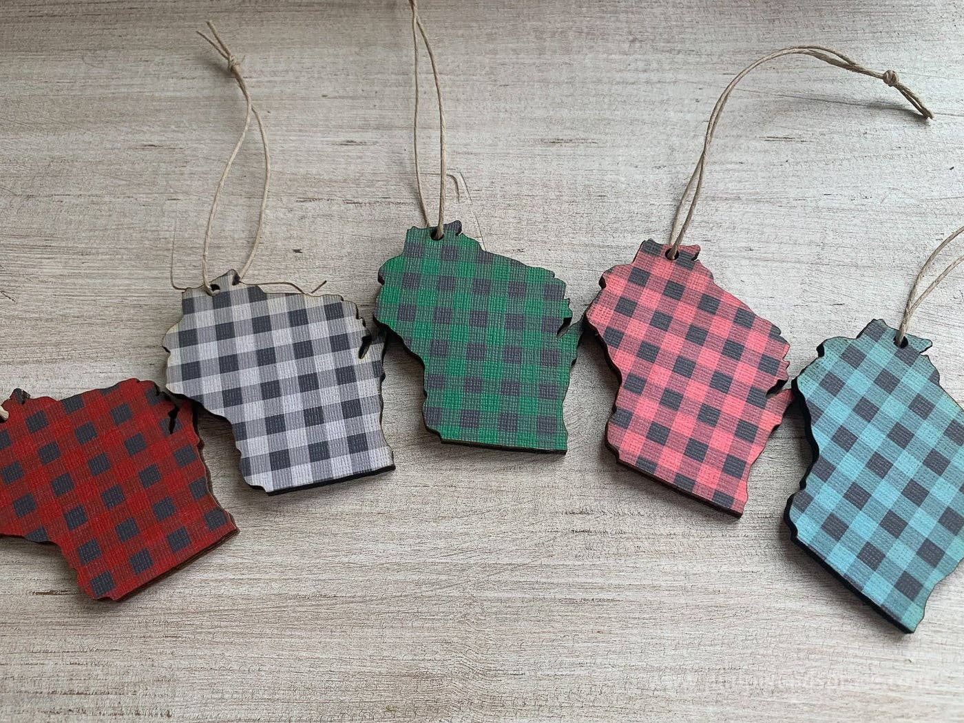 Juniper & Spruce - Wholesale Ornament - Wisconsin Buffalo Plaid Ornament7