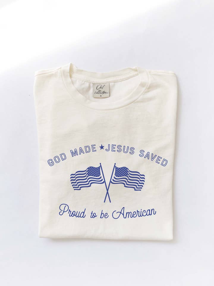 OAT COLLECTIVE - Wholesale Screen Printed T-Shirt - Women's - GOD MADEÂ Mineral Washed Graphic Top