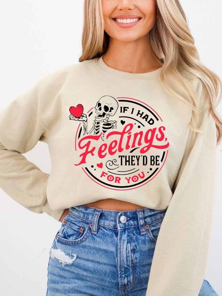 Skeleton Valentinsdag Crewneck Sweatshirt for engroshandel hos Desert Raine
