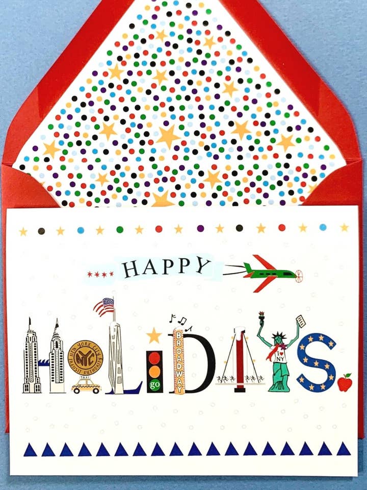 Happy Holidays, New York Style - Set of 10 Cards for wholesale by Mighty Violet Design
