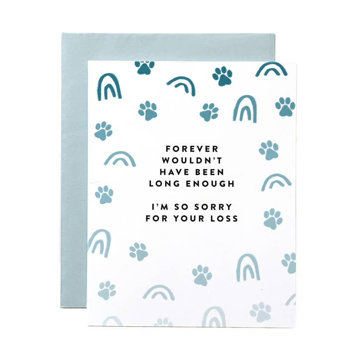 Never Long Enough Pet Loss Card for wholesale by Joy Paper Co.