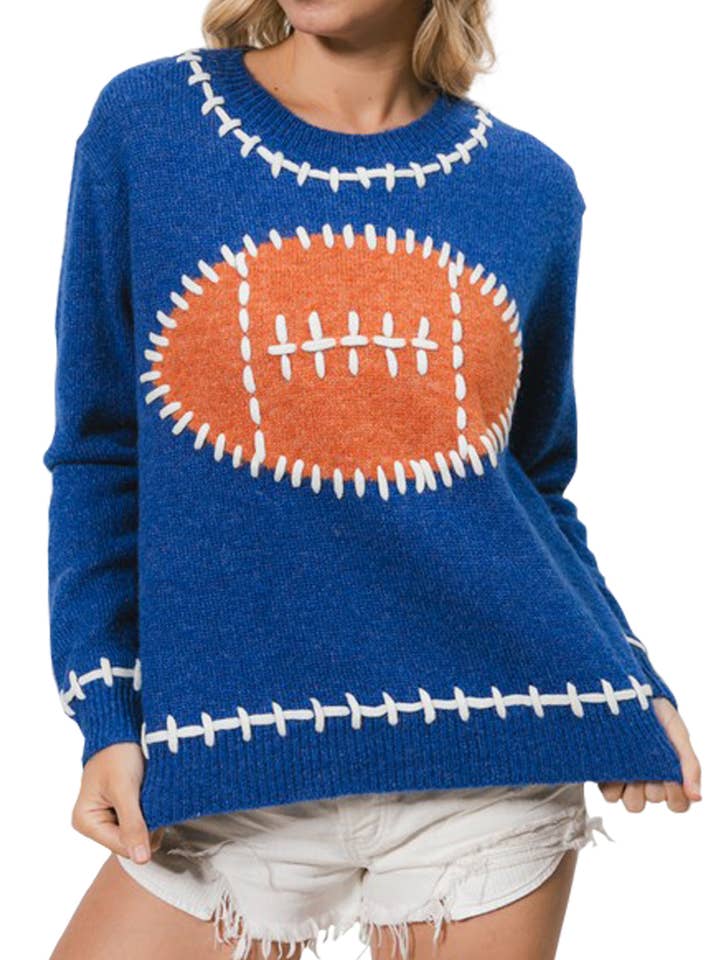Pull à motif de football en tricot Stitch Outline pour la vente par Vanilla Monkey