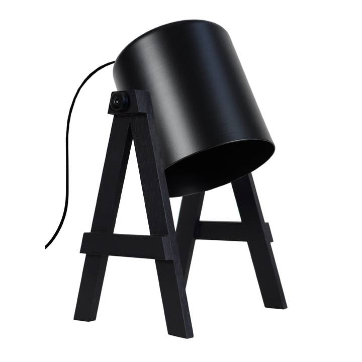 Tosel Shop - Wholesale Accent/Desk Lamp - SPIELBERG - Black Wood Articulated Desk Lamp