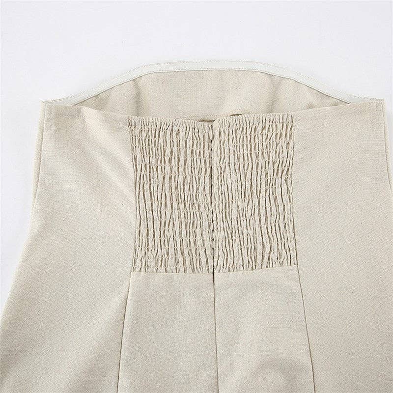 KAKI Robe maxi bandeau unie taille haute et dos nu en vente sur Faire8