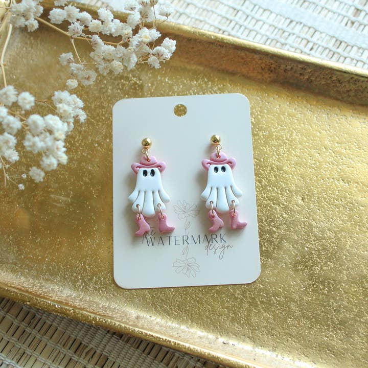 Halloween - Pink Pony Ghouls Øreringe Chappell Roan Inspireret for engroshandel hos The Watermark Design