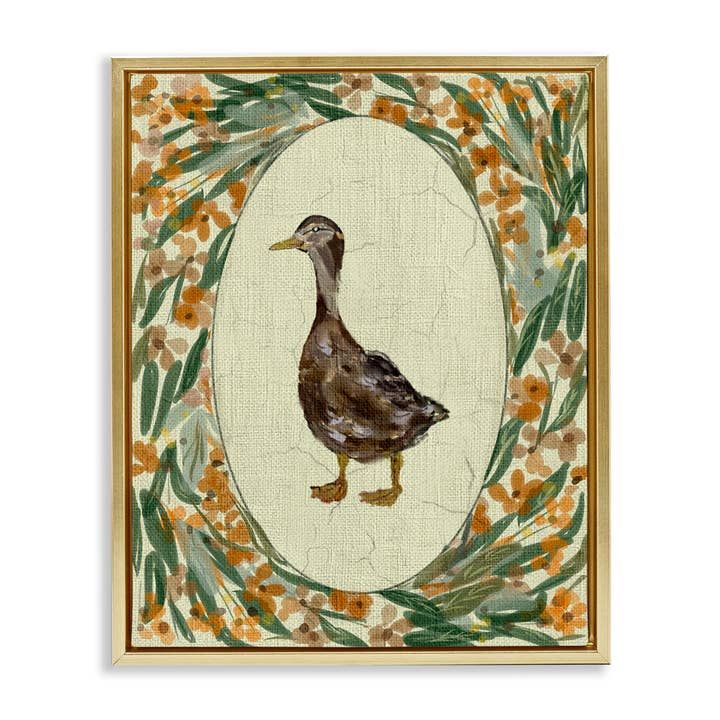 Stupell Industries – wholesale Wall sign – Traditional Floral Duck Portrait - Framed Wall Art24