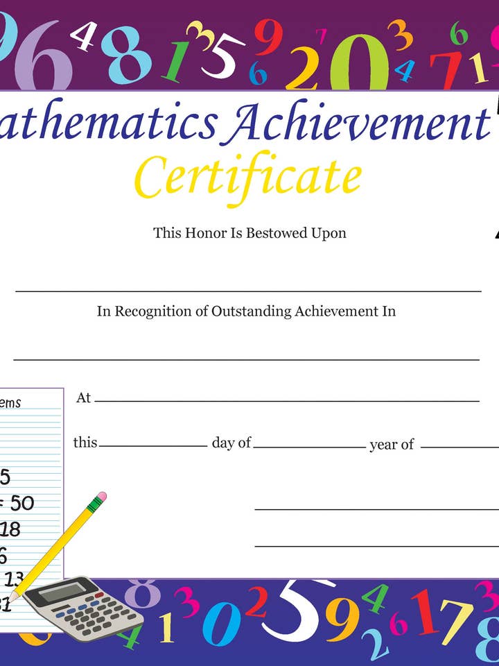 Anerkennungsurkunden - Mathematik- für den Großhandel von Creative Shapes Etc.