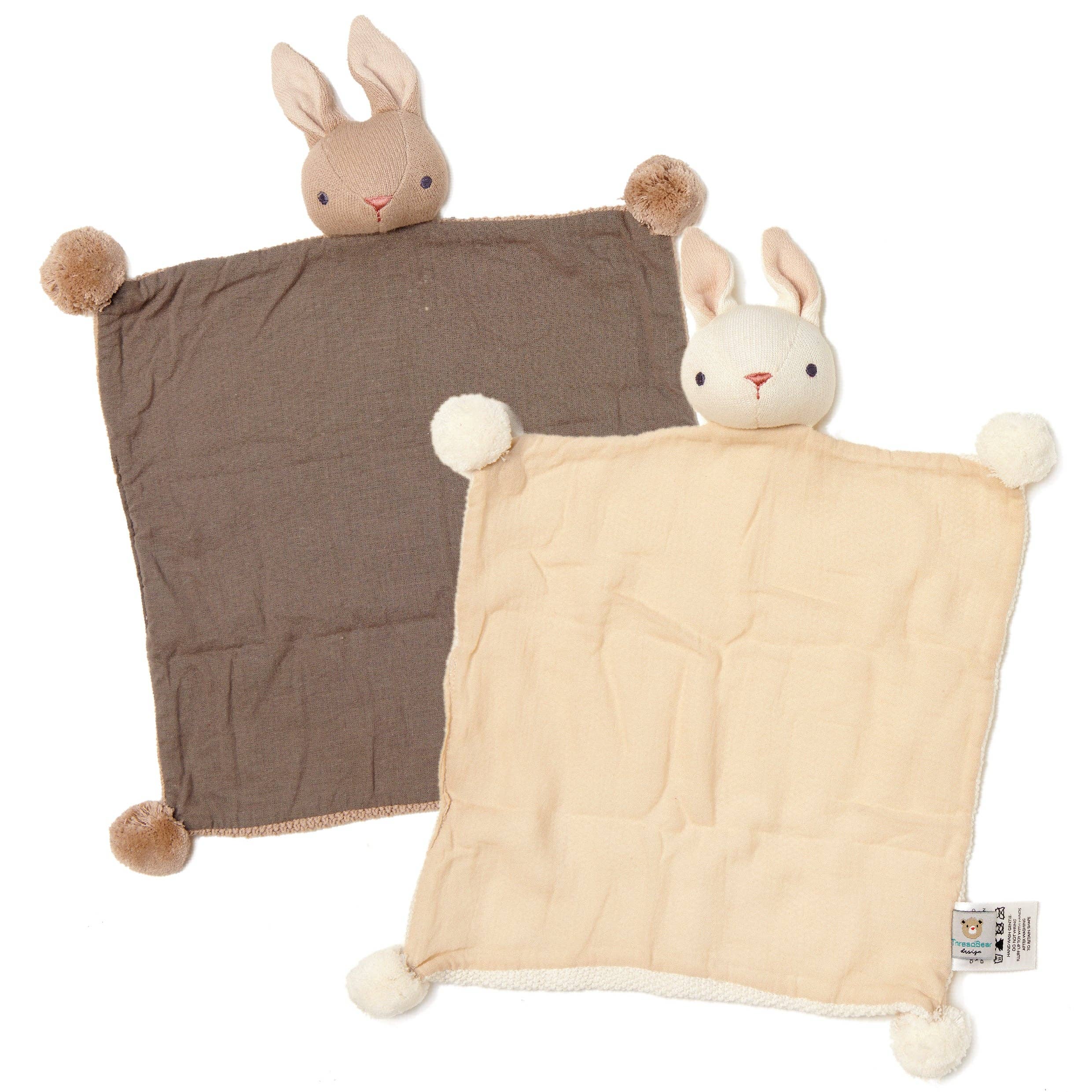 ThreadBear Design UK/EU – Engroshandel Svøbsæt - Baby – Baby Threads Bunny - Økologisk Nusseklud x2 + Gaveæske1