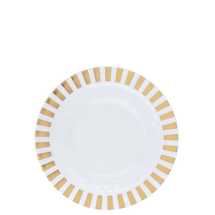 7" Disposable Fancy Plastic White Salad Plate for wholesale by EcoQuality