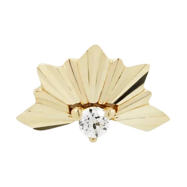 Rendição – Fim Sem Rosca em Ouro 14K com Zircônia Cúbica por atacado de Piercing-zone