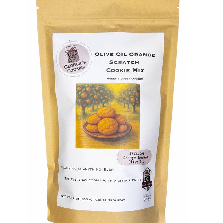 Olive Oil Orange Scratch Cookie Mix with Olive Oil Included for wholesale by Georgie's Cookies