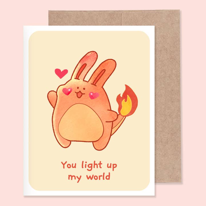 You Light Up My World Greeting Card for wholesale by Wanderella