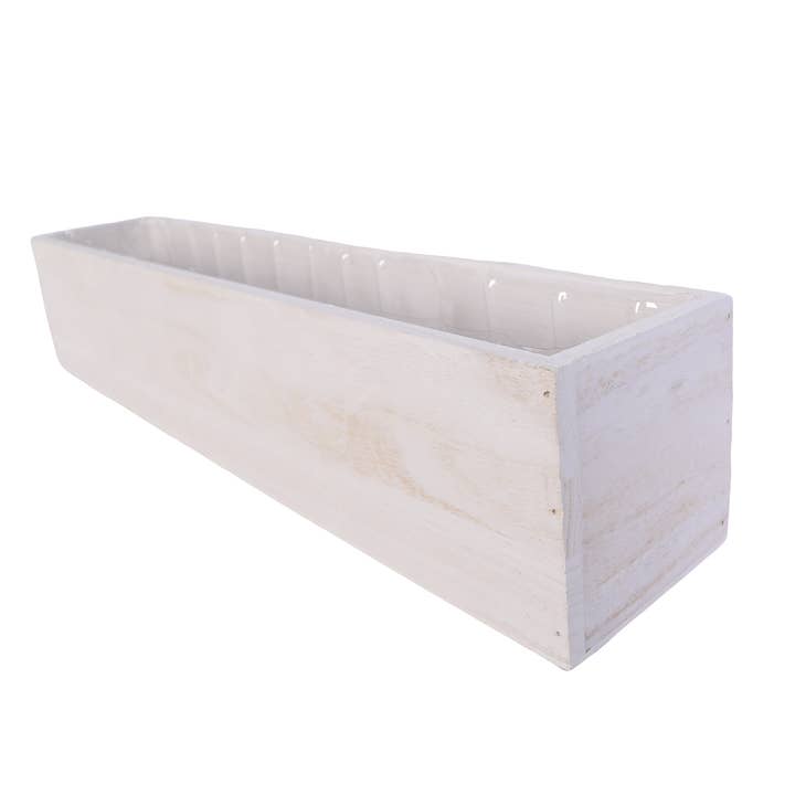 SWS BASKETS AND HOME DECOR - Wholesale Planter Box - Wood Planter Boxes with Liner Floral Accessories 20X3.75"4