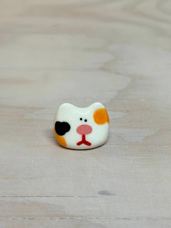 Cat Desk Pal - Mini Ceramic Trinket (Made to Order) for wholesale by Rolly Poly Studios