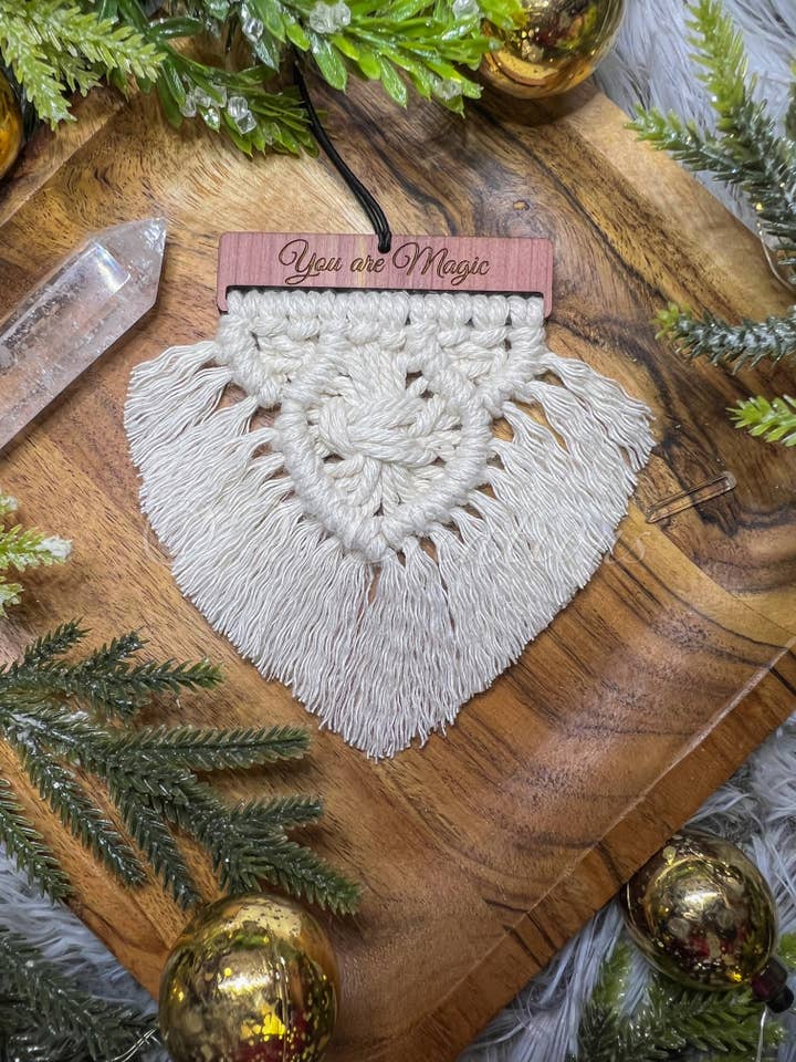 “You are Magic” Macrame car charm for wholesale by Y Creations LLC