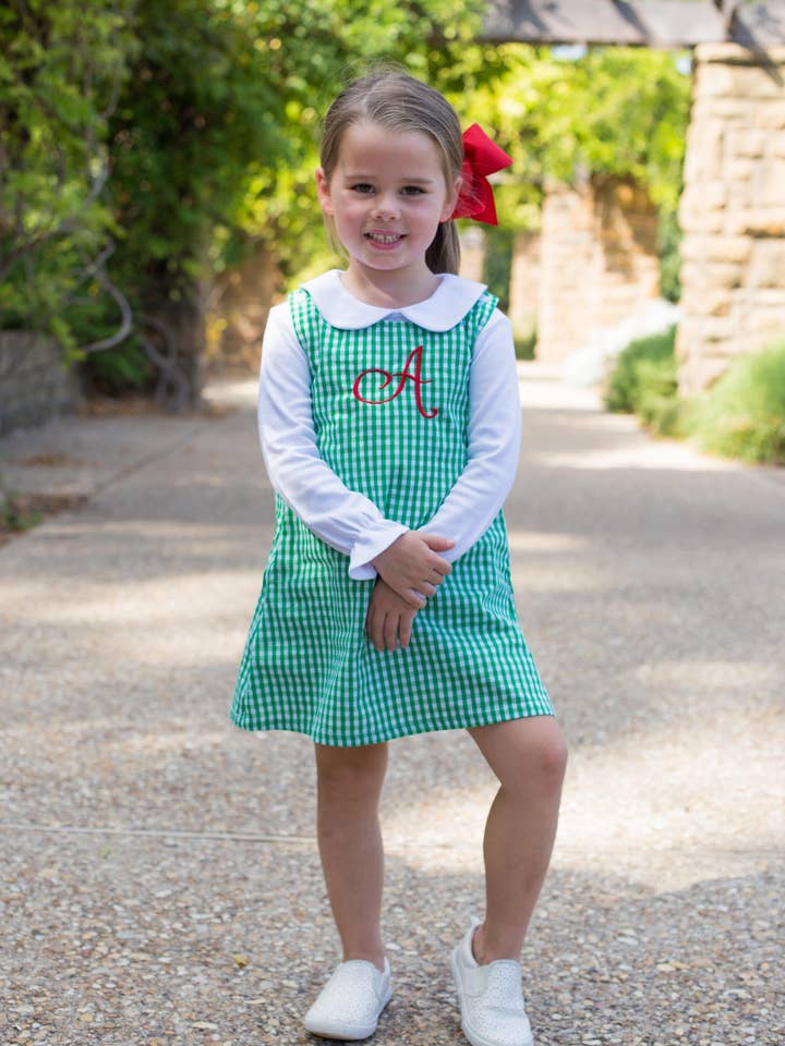 Love That Cotton - Venta al por mayor Vestido - Niños - Vestido estilo jersey con dos botones - VICHY VERDE