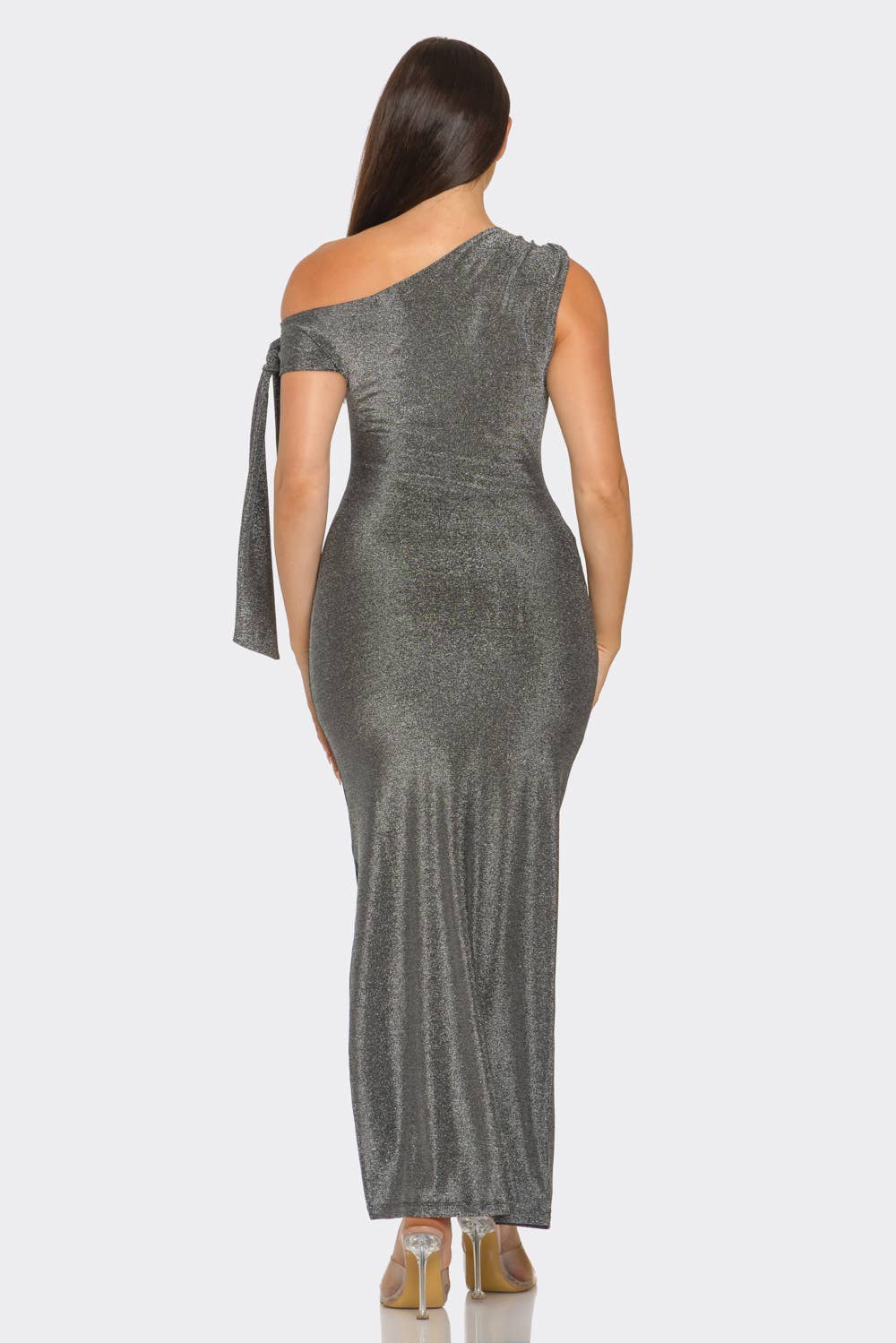 Julia by LoveJ - Wholesale Dress - Women's - Asymmetric One Shoulder Tie Side Slit Maxi Dress 3