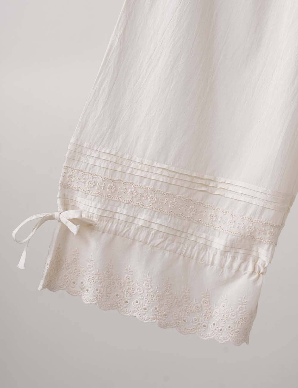 Sweetkama - Wholesale Pants - Women's - Ladies Solid Color Elastic Waist Eyelet Drawstring Bloomer Pants10