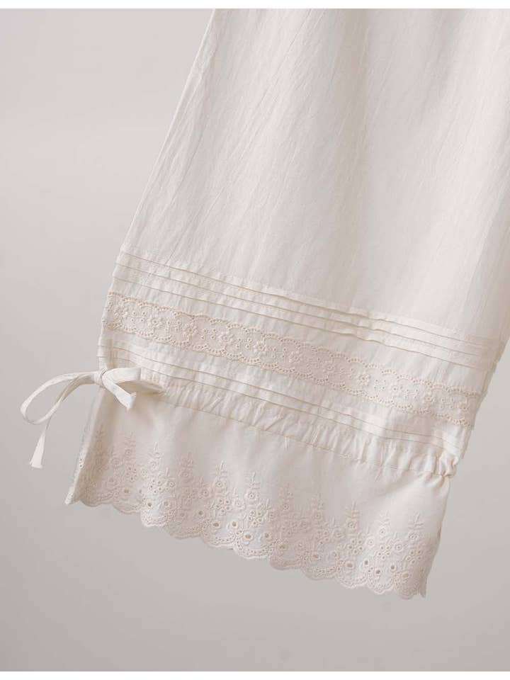 Sweetkama - Wholesale Pants - Women's - Ladies Solid Color Elastic Waist Eyelet Drawstring Bloomer Pants10