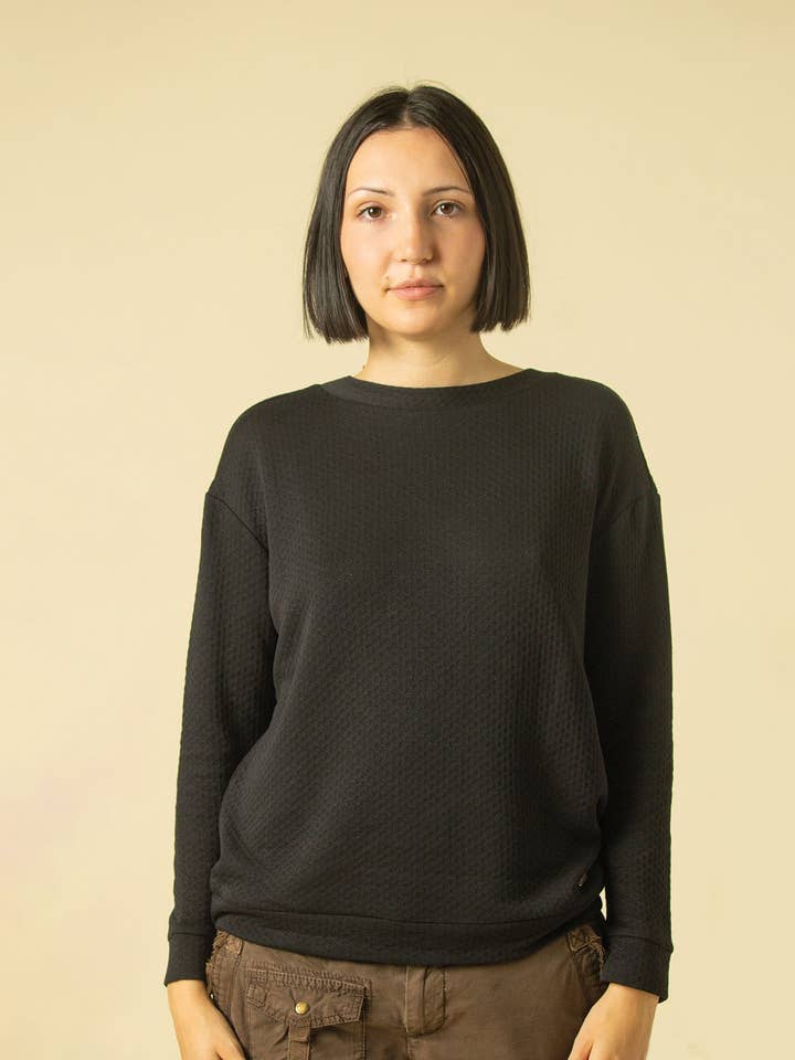 Klassisk Sweatshirt Lys - Sort for engroshandel hos Zynska