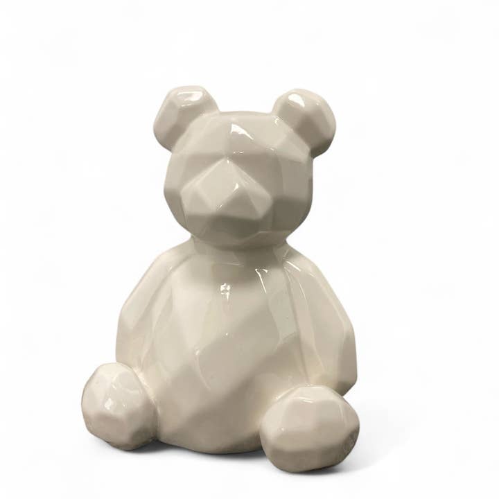 Creative Gifts International Inc. - Wholesale Money/Piggy Bank - Ceramic Teddy Bear Bank - White