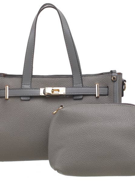 BELTED TURN-LOCK TOTE BAG for wholesale by Bessie London