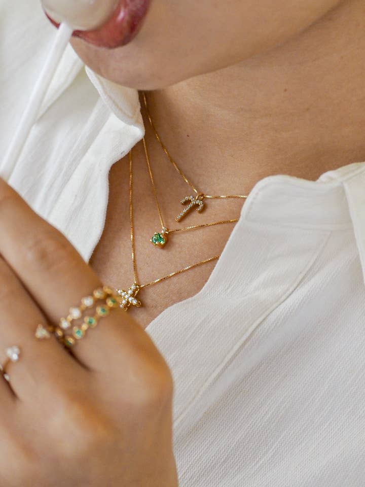 Solitaire Emerald Necklace for wholesale by Libra Fine Jewelry