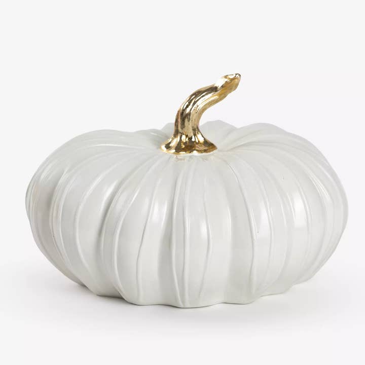 Zucca Crema da 7" con Rifiniture Dorate per la vendita all'ingrosso da parte di RC Home Decor