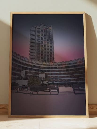 The Barbican, London A3 Print for wholesale by Wayward
